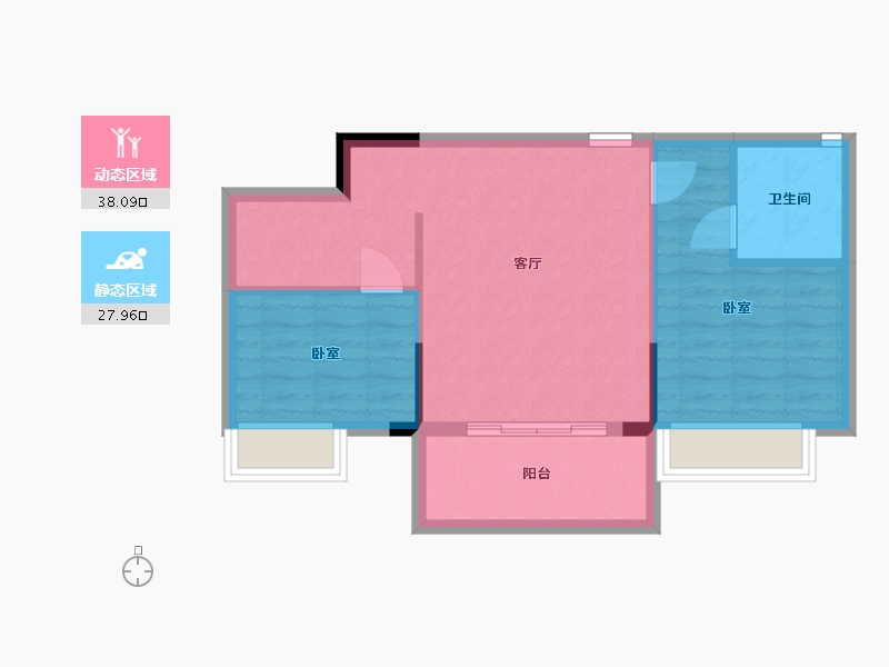 湖南省-衡阳市-雅士林欣城江岳府-59.64-户型库-动静分区