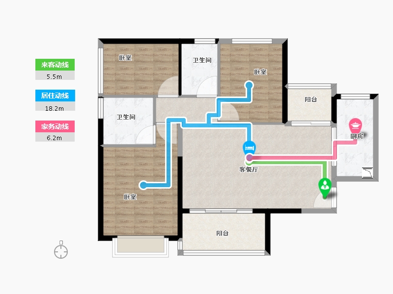 广东省-广州市-恒大金碧花园-105.01-户型库-动静线