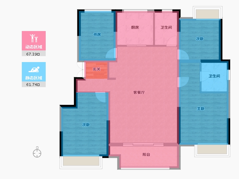 安徽省-宿州市-金皖御景兰庭-116.56-户型库-动静分区