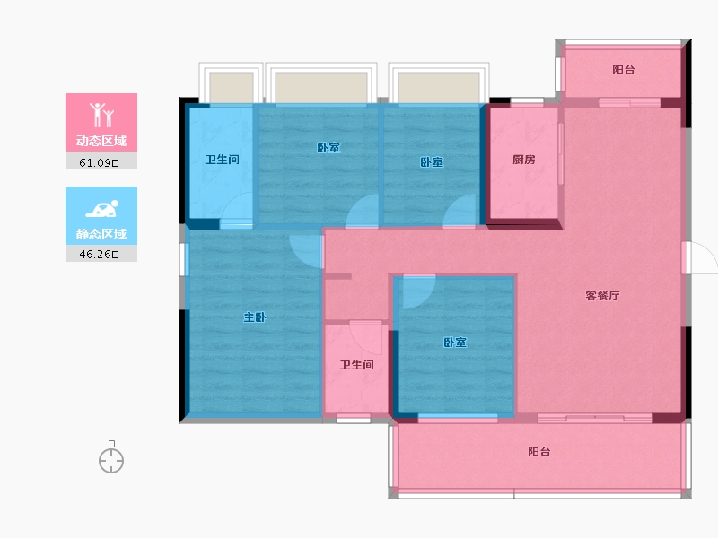 广东省-惠州市-碧桂园十里江南-96.34-户型库-动静分区