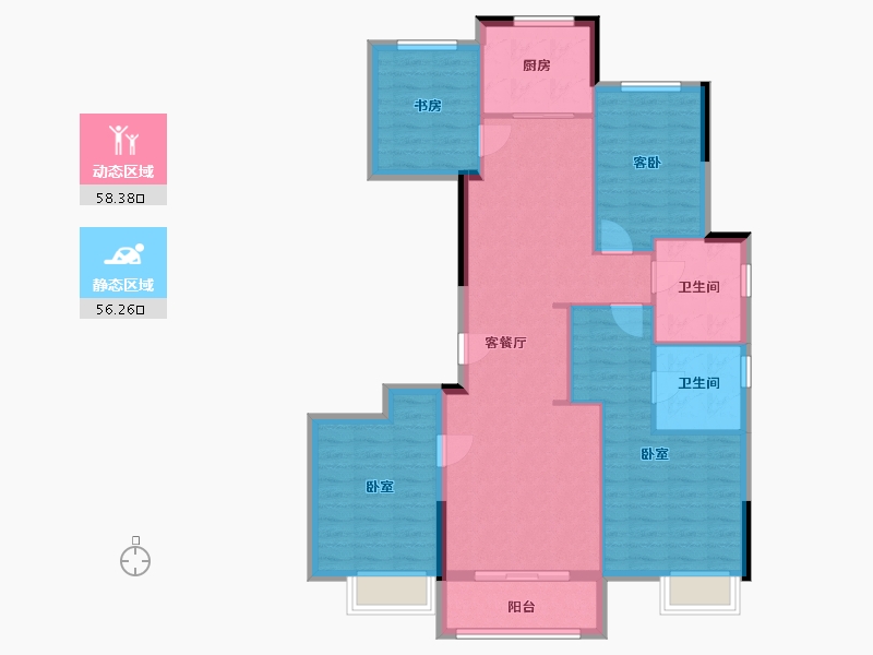 浙江省-杭州市-畅享幸福里-103.79-户型库-动静分区