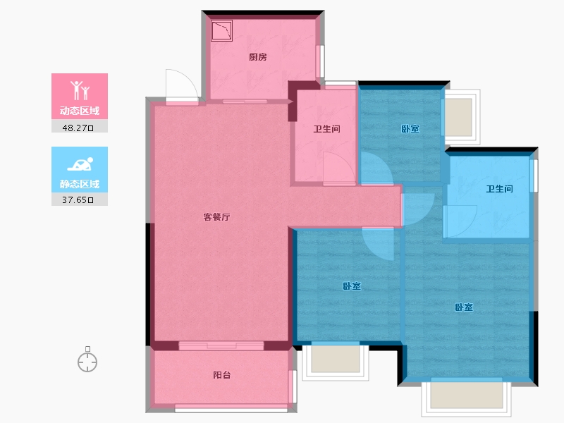 广东省-佛山市-恒大御湖郡-77.00-户型库-动静分区