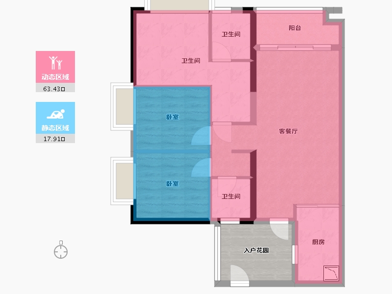 广东省-广州市-龙湖首开天宸原著-79.87-户型库-动静分区