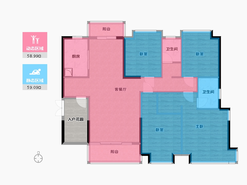 广东省-广州市-龙湖首开天宸原著-113.33-户型库-动静分区