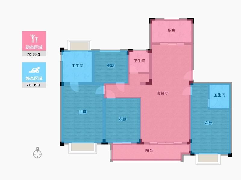 江苏省-淮安市-清和园-134.10-户型库-动静分区