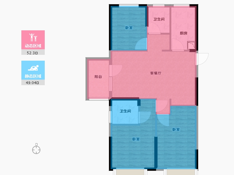 湖北省-武汉市-紫菱东岸-91.32-户型库-动静分区