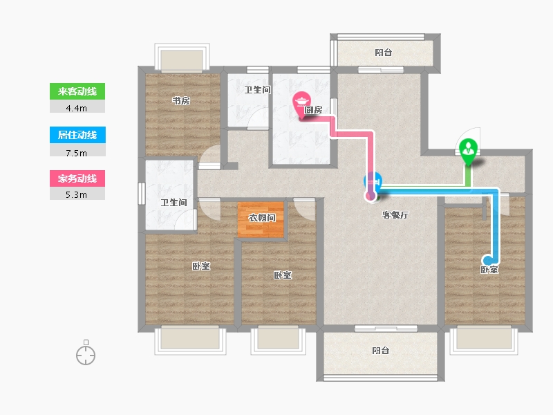 湖北省-孝感市-安陆水岸华府-119.69-户型库-动静线