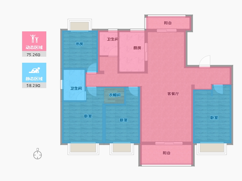 湖北省-孝感市-安陆水岸华府-119.69-户型库-动静分区