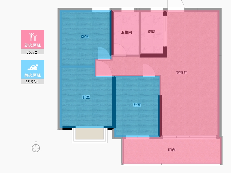 湖北省-黄石市-金茂·观澜府-82.98-户型库-动静分区