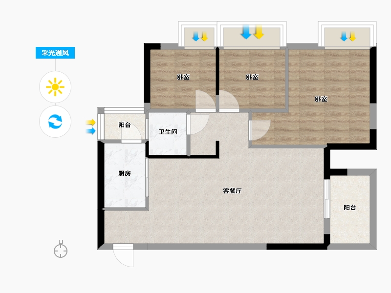 湖南省-衡阳市-星善·九龙台-69.03-户型库-采光通风