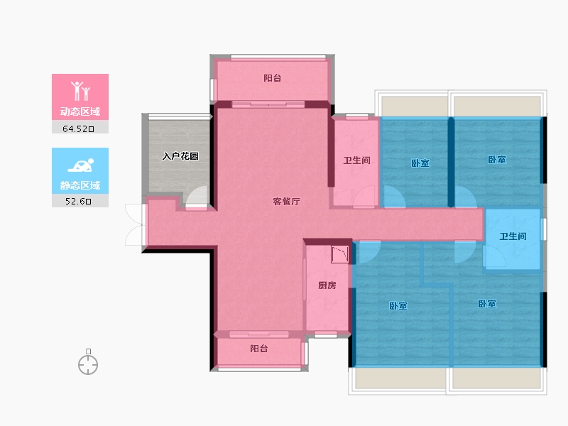 广东省-广州市-保利紫山花园-111.30-户型库-动静分区