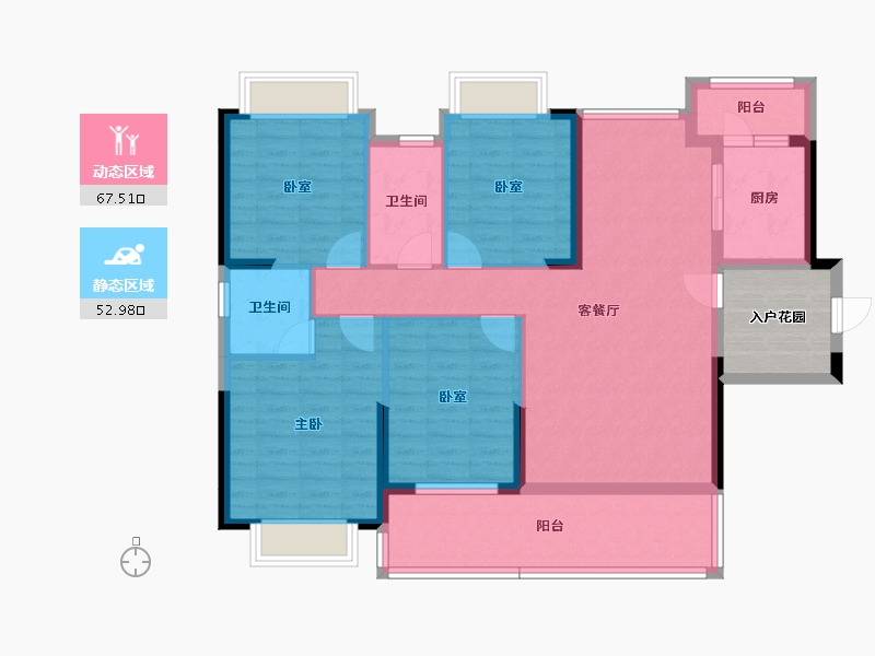 广东省-惠州市-云峰花园-113.61-户型库-动静分区