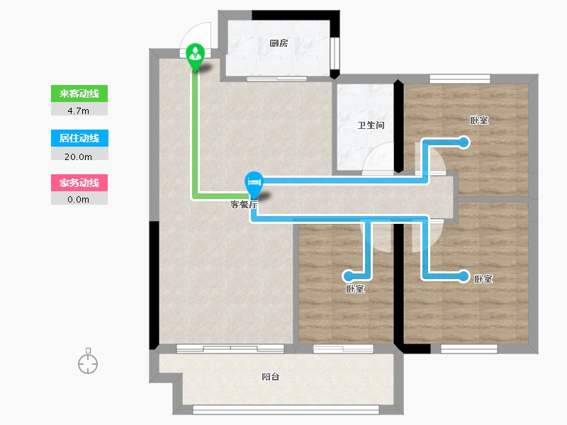 湖北省-孝感市-鼎观世界3期红堡-77.77-户型库-动静线