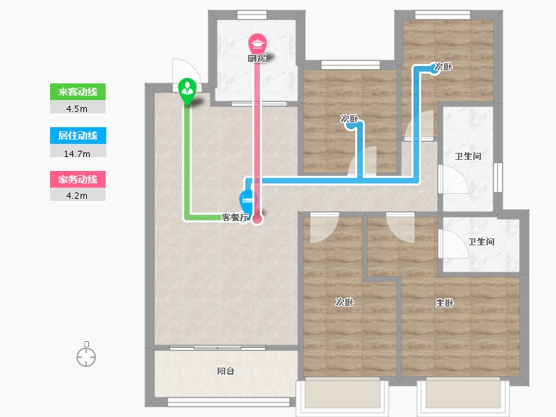 湖南省-长沙市-阳光城溪山悦-81.90-户型库-动静线