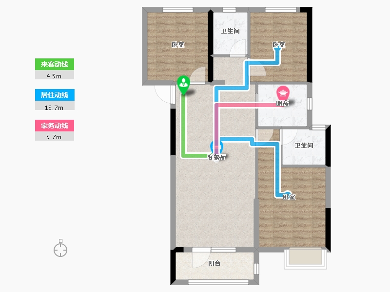 湖北省-荆州市-当代满堂悦ΜΟΜΛ-86.67-户型库-动静线