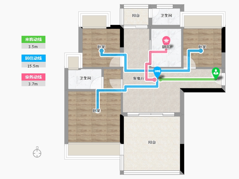 广东省-江门市-雅景·富怡苑-65.89-户型库-动静线