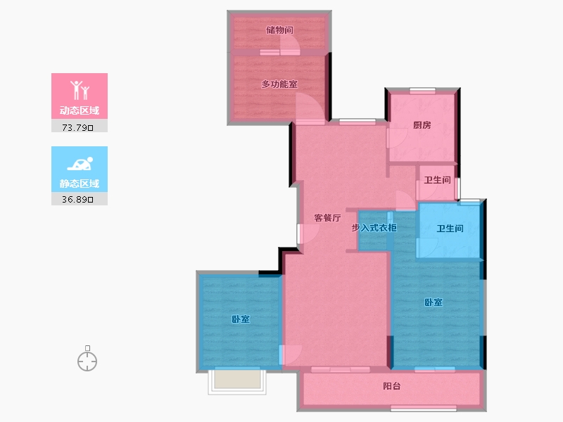 湖北省-武汉市-中建壹品澜荟-98.65-户型库-动静分区