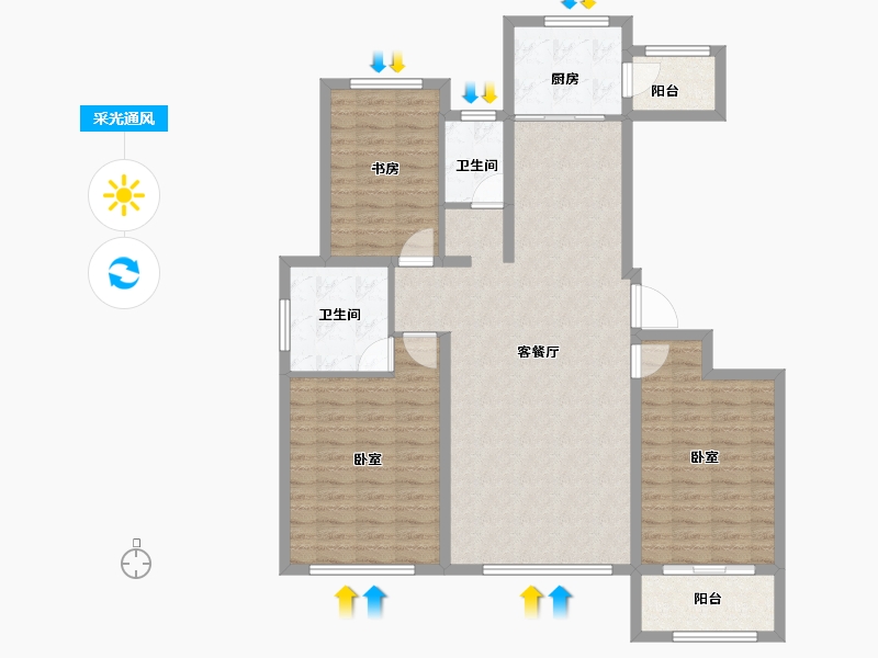 山东省-潍坊市-绿城水郡-114.10-户型库-采光通风