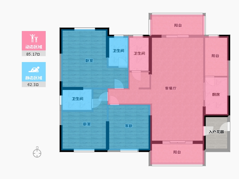 湖北省-武汉市-南国明珠四期-138.99-户型库-动静分区