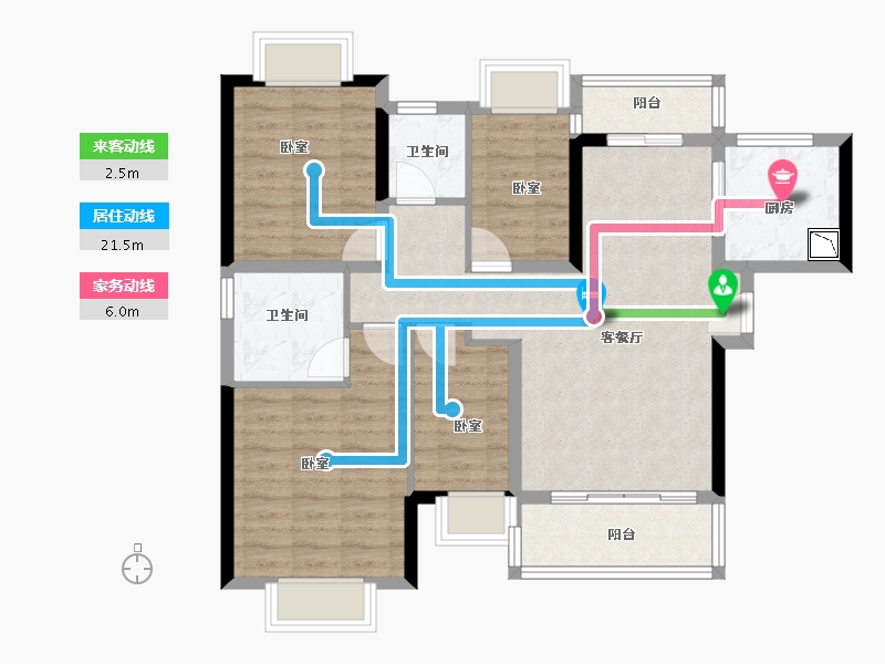 广东省-佛山市-恒大御湖郡-87.00-户型库-动静线