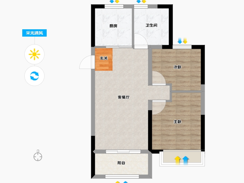 安徽省-宿州市-金皖御景兰庭-62.00-户型库-采光通风