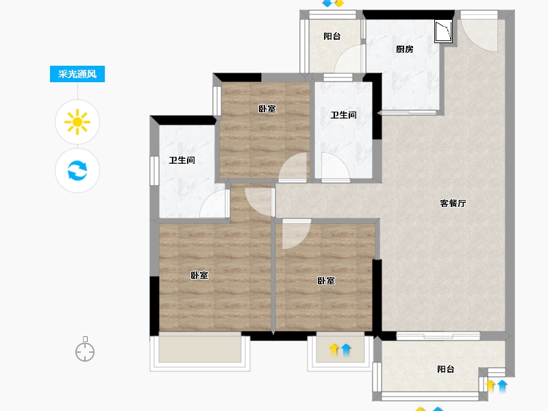 广东省-广州市-常乐府-71.99-户型库-采光通风