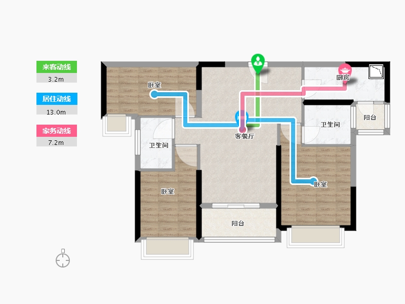 广东省-佛山市-恒大御湖郡-87.00-户型库-动静线