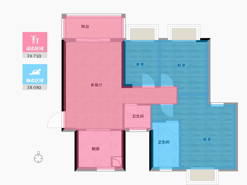 广东省-佛山市-恒大御湖郡-69.13-户型库-动静分区