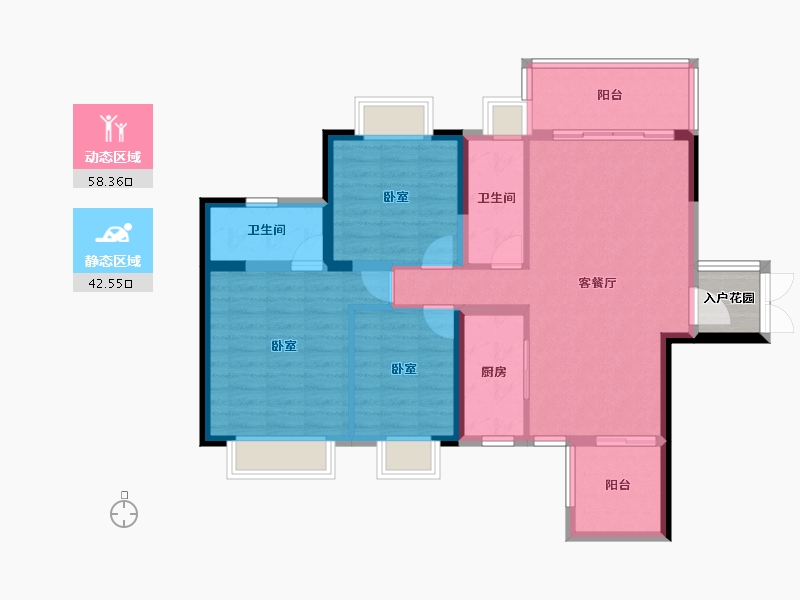 广东省-佛山市-通号天聚广场-93.26-户型库-动静分区