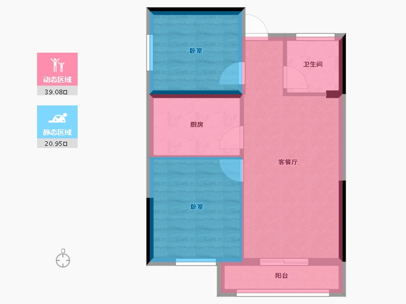 湖北省-黄石市-恒泽花语-53.54-户型库-动静分区