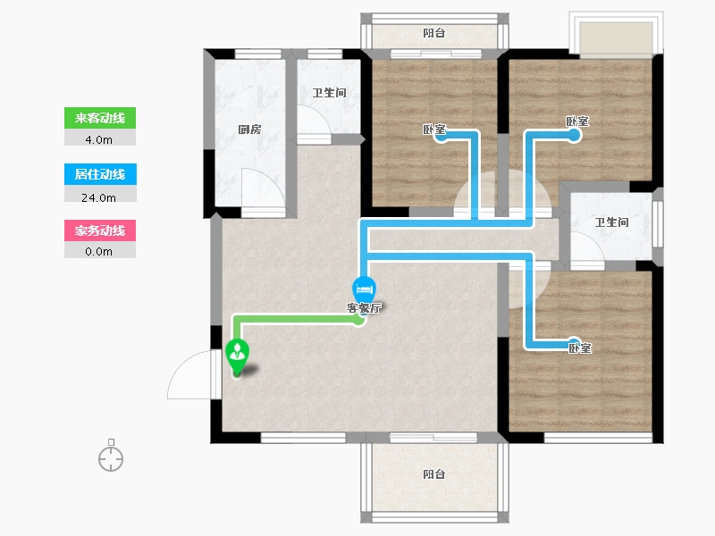 湖南省-长沙市-湘江东苑-84.79-户型库-动静线