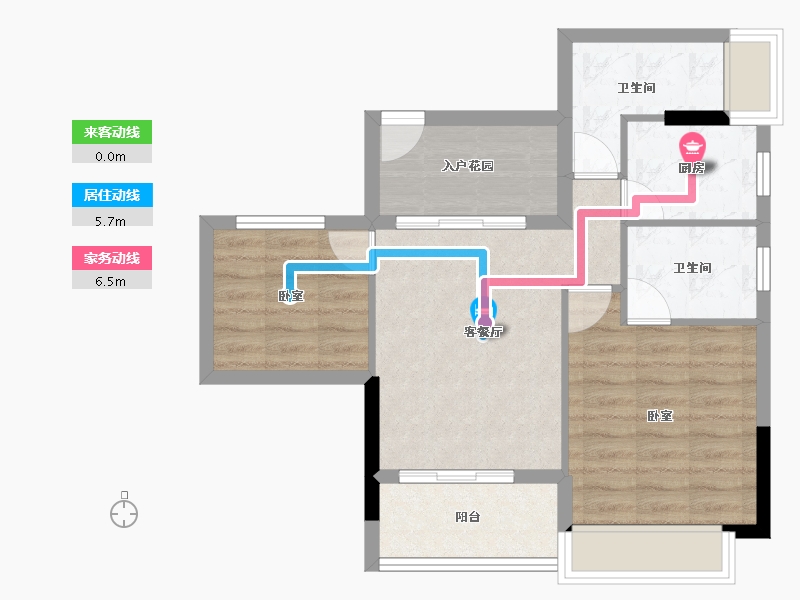 广东省-江门市-丰泽雅轩-60.78-户型库-动静线