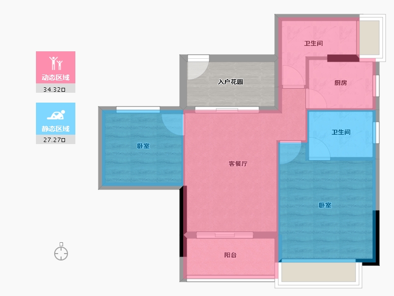 广东省-江门市-丰泽雅轩-60.78-户型库-动静分区