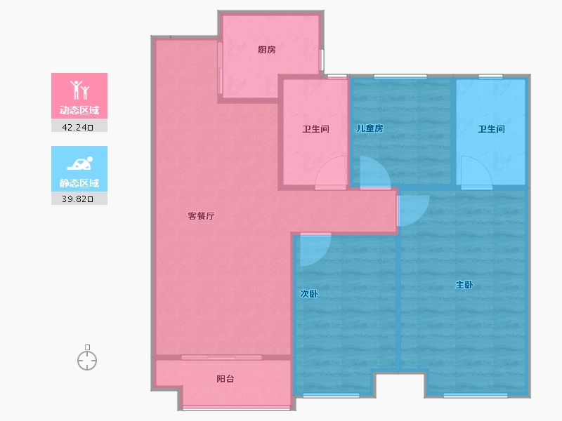 陕西省-西安市-西安保利天悦-76.75-户型库-动静分区