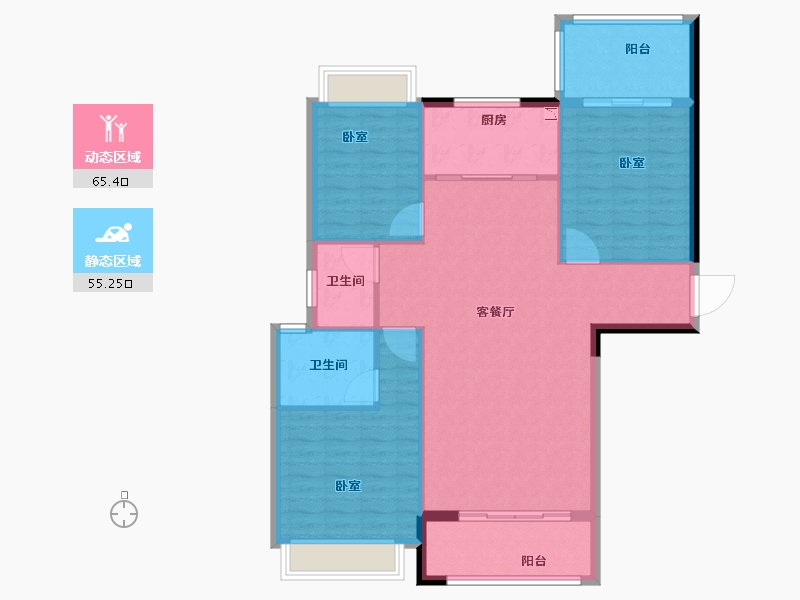 广东省-汕头市-和平金丰广场-110.98-户型库-动静分区