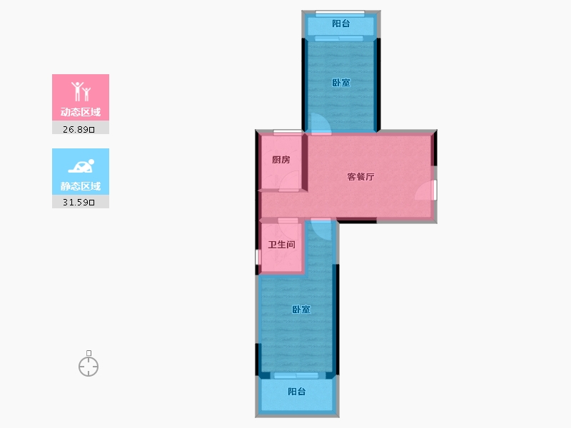 湖北省-荆州市-合汇·公园天下-50.79-户型库-动静分区