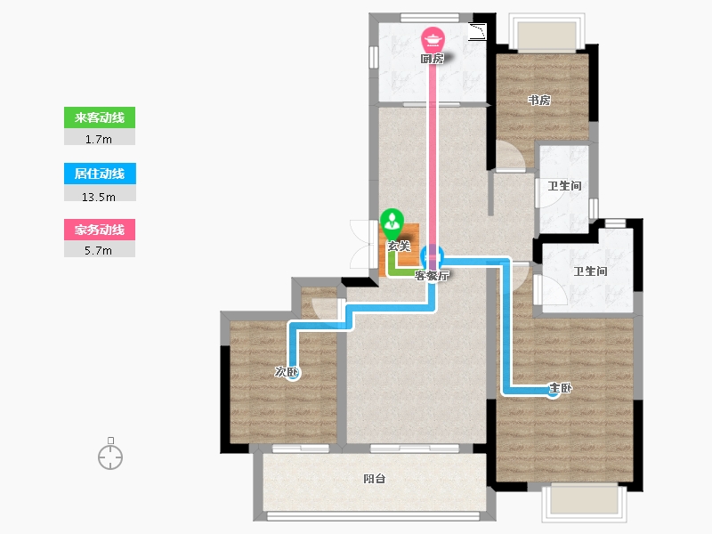 江苏省-常州市-牡丹学府-94.75-户型库-动静线