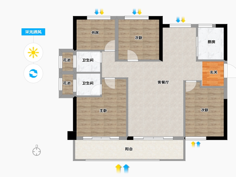 安徽省-宿州市-宿州院子-102.01-户型库-采光通风