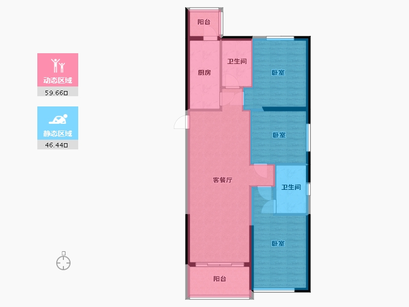 河南省-许昌市-恒大悦龙台-95.92-户型库-动静分区