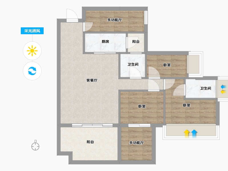 湖南省-衡阳市-合兴中心城-72.61-户型库-采光通风