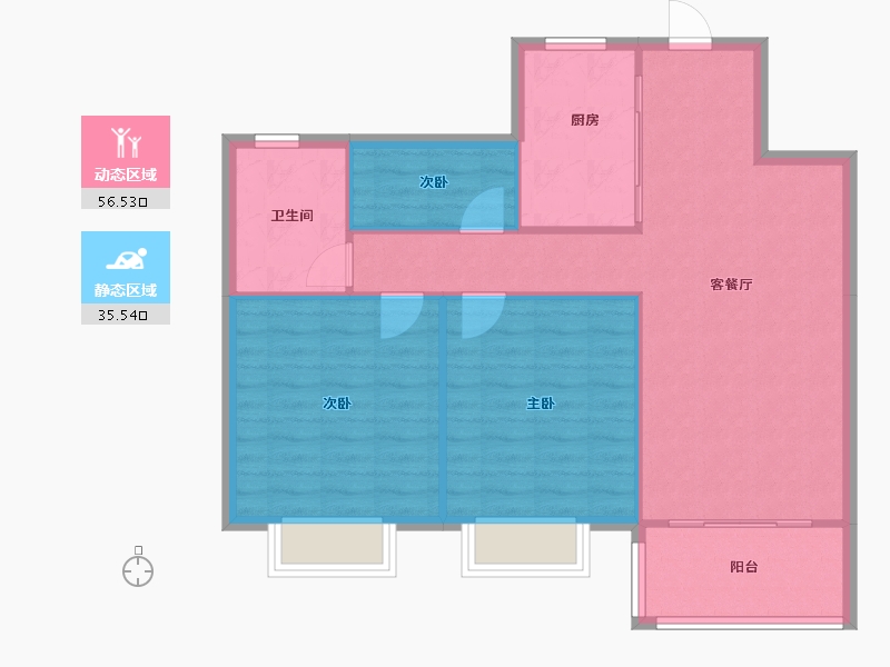 江苏省-泰州市-华泽天下-84.38-户型库-动静分区