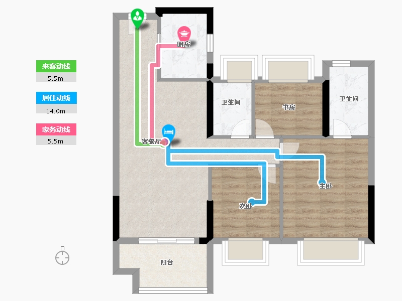 福建省-福州市-长乐澜山-71.30-户型库-动静线