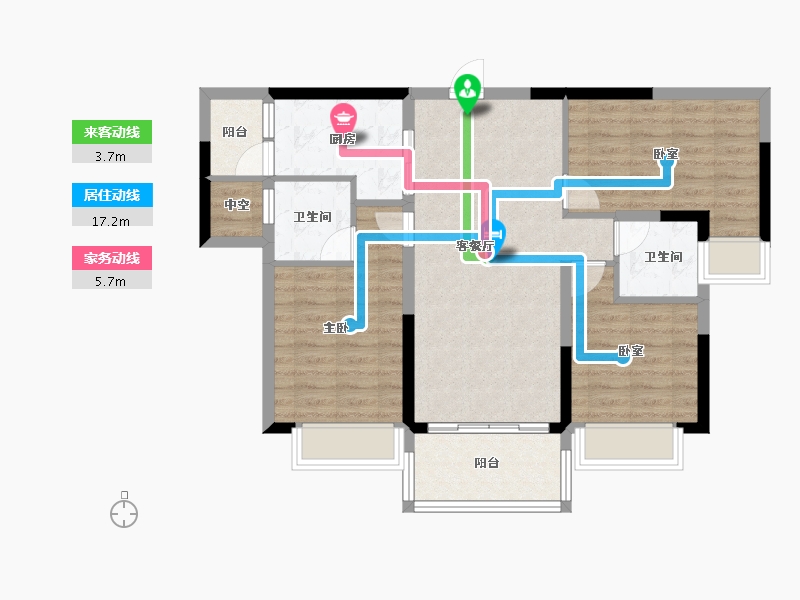 广东省-惠州市-碧桂园十里江南-82.20-户型库-动静线