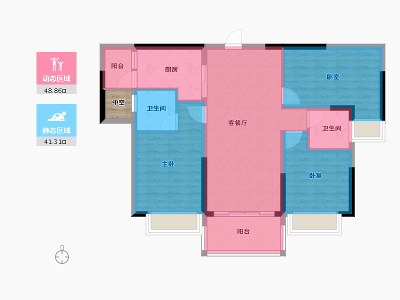 广东省-惠州市-碧桂园十里江南-82.20-户型库-动静分区