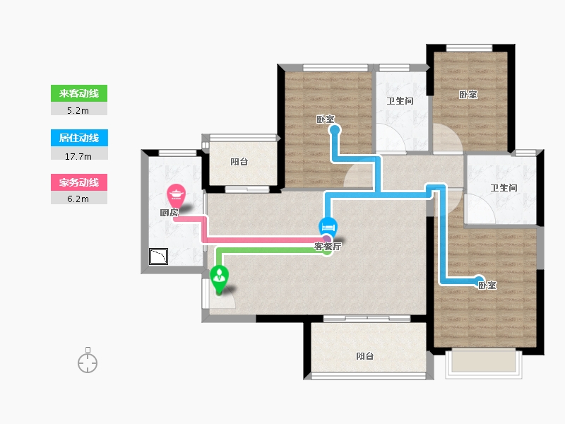 广东省-广州市-恒大金碧花园-105.01-户型库-动静线