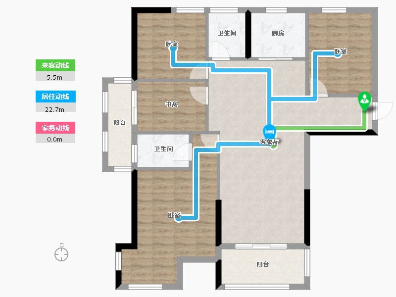 湖北省-黄石市-恒泽花语-102.52-户型库-动静线