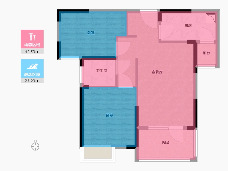 湖北省-武汉市-紫菱东岸-66.26-户型库-动静分区