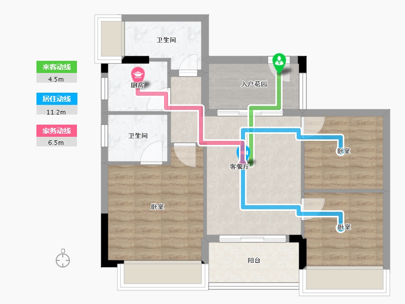 广东省-江门市-丰泽雅轩-67.84-户型库-动静线