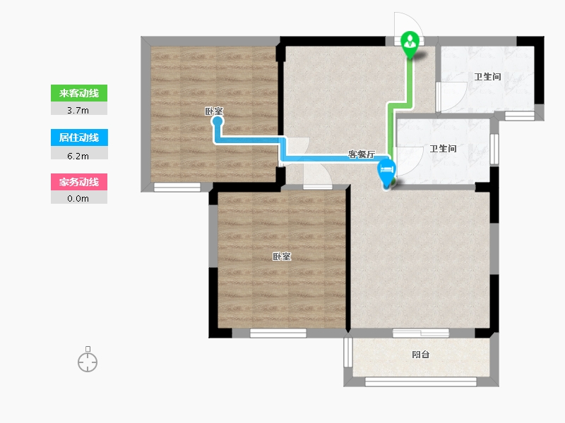 湖北省-武汉市-藏龙锦东三期-65.68-户型库-动静线