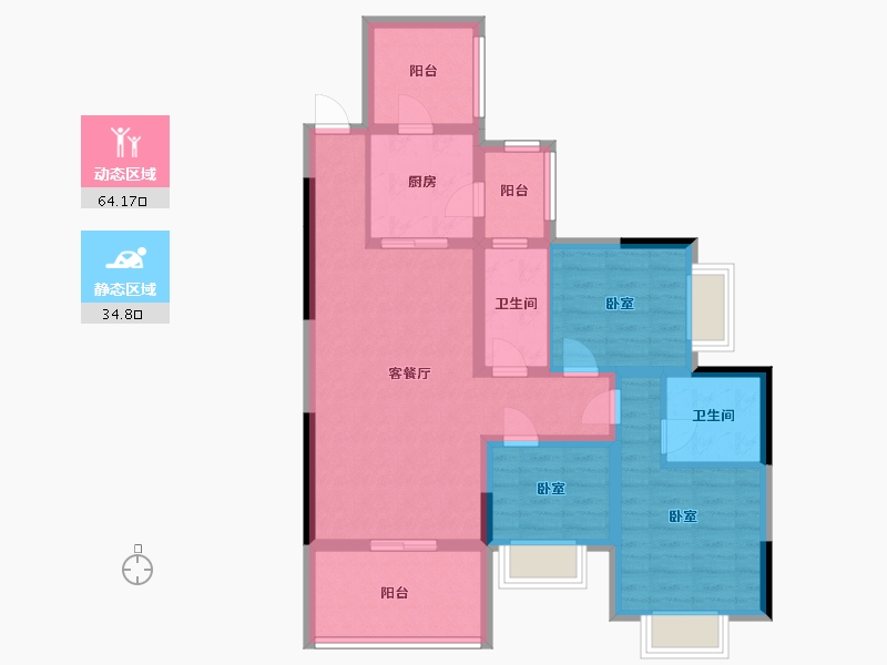 湖南省-株洲市-春藤公馆-87.12-户型库-动静分区